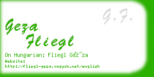 geza fliegl business card